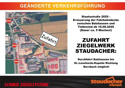 WICHTIGE INFO ZUR VERKEHRSFÜHRUNG 🚧
