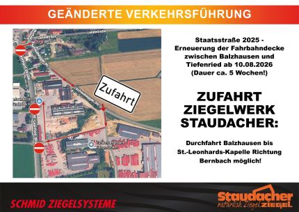 WICHTIGE INFO ZUR VERKEHRSFÜHRUNG 🚧