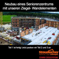 Neubau eines Seniorenzentrums mit unseren Ziegel- Wandelementen